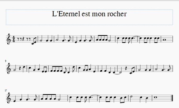 L'Eternel est mon rocher